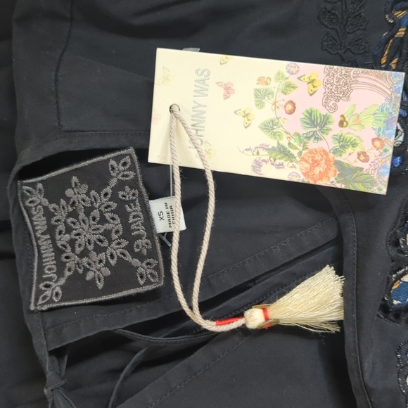 Johnny Was Merla Dress Black Cotton Embroidered Floral NWT XS - Picture 12 of 15